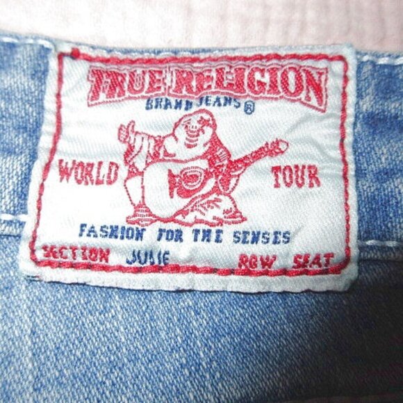Vtg True Religion Julie Low Rise Jeans Size 27 Flap Pockets Stretch Y2K 90s - Picture 3 of 12